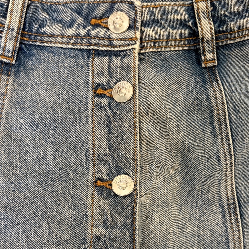Divided Light Blue Denim A-Line Button-Front Skirt - Picture 4 of 5